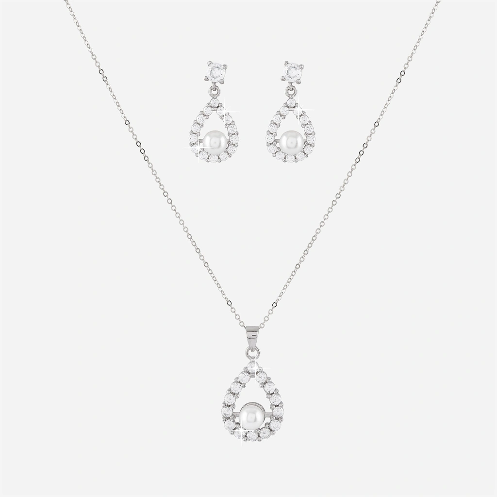 Smyckeset i äkta silver - pärlor & stenar