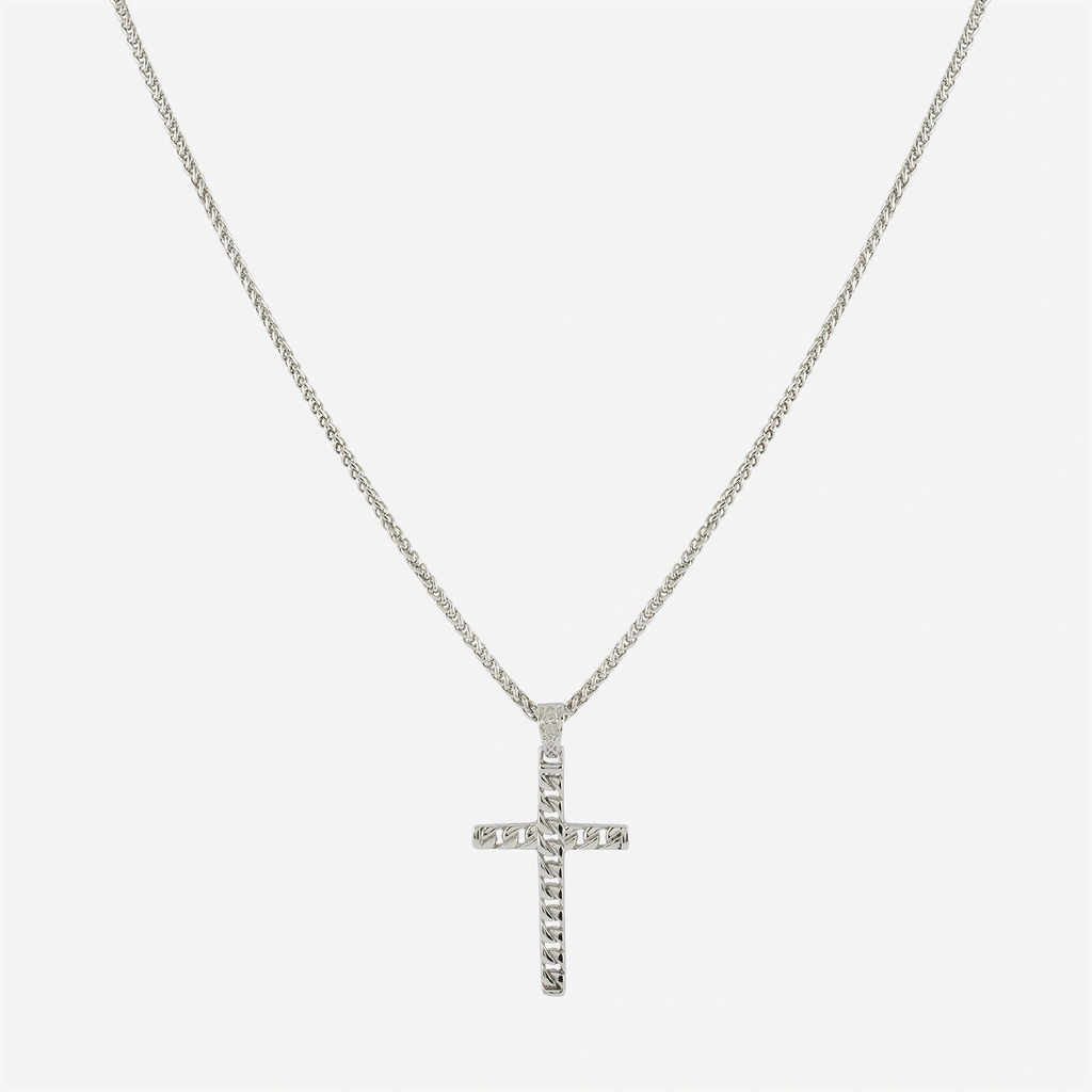 Stålhalsband herr - kors, 60 cm