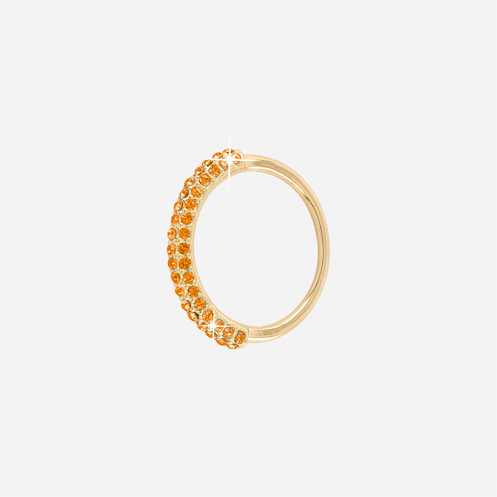 Guldpläterad ring m orange stenar