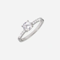Ring i äkta silver - sidosten Kubisk Zirkonia, 17 mm