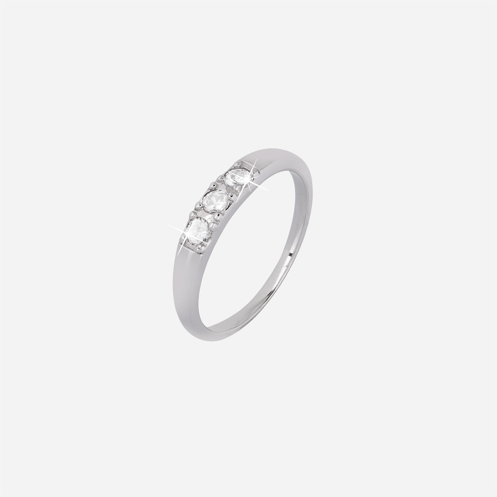 Silverring med 3 Kubisk Zirkonia