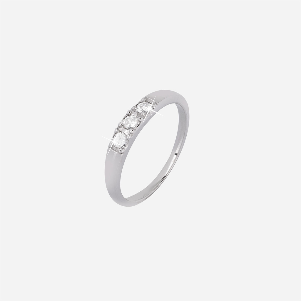 Silverring med 3 Kubisk Zirkonia