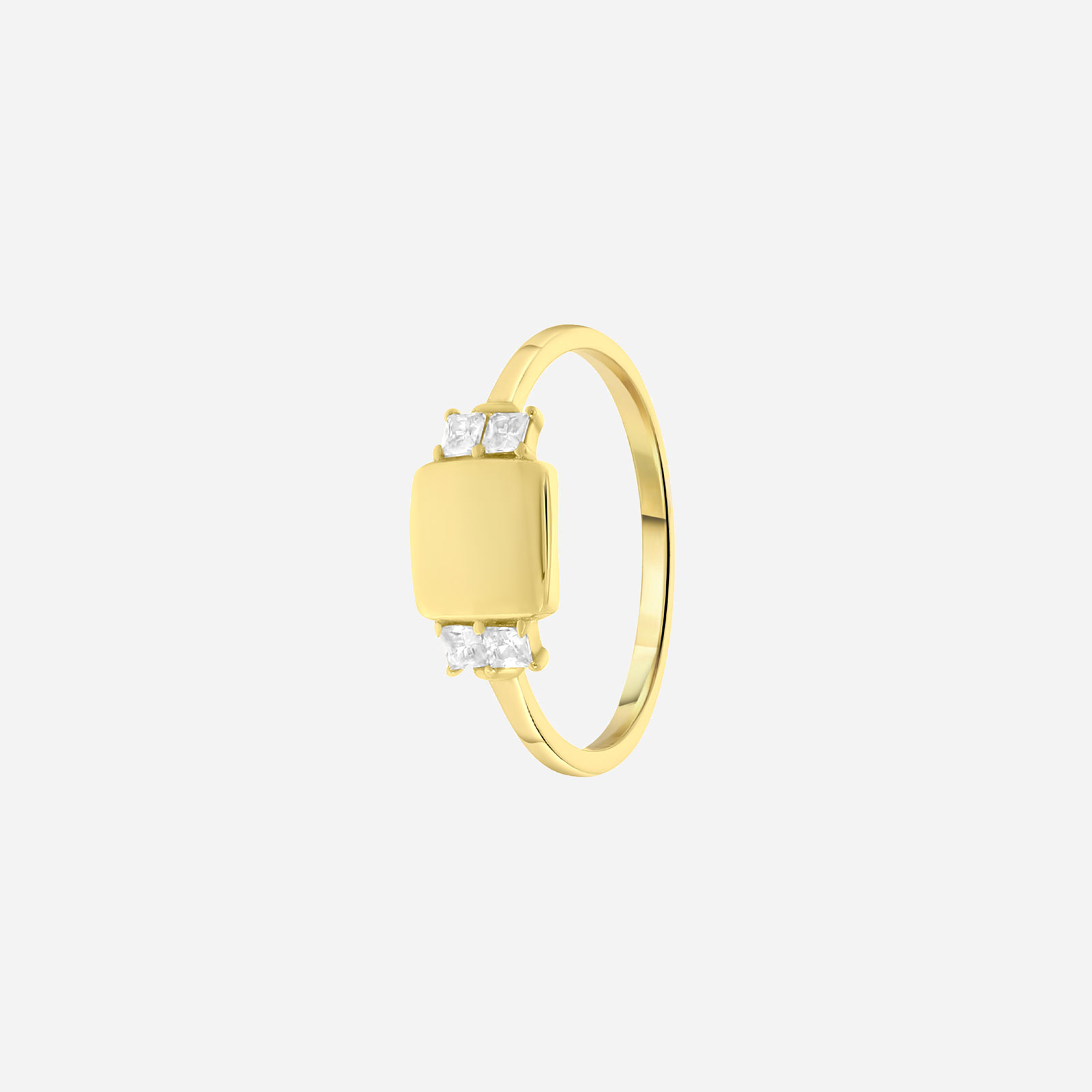 Klackring dam 925 Sterling Silver - fyrkantig
