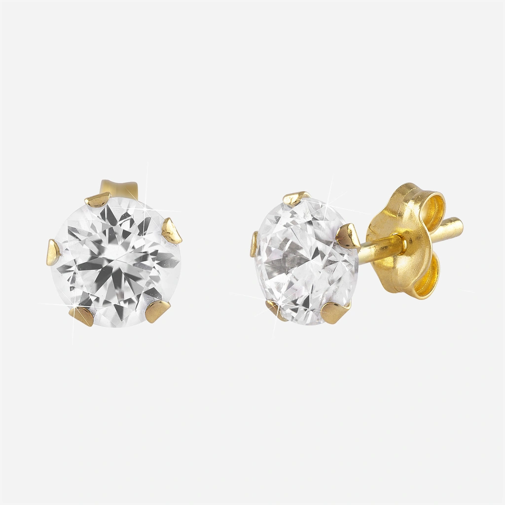 Örhängen 18k guld - Kubisk Zirkonia 5 mm
