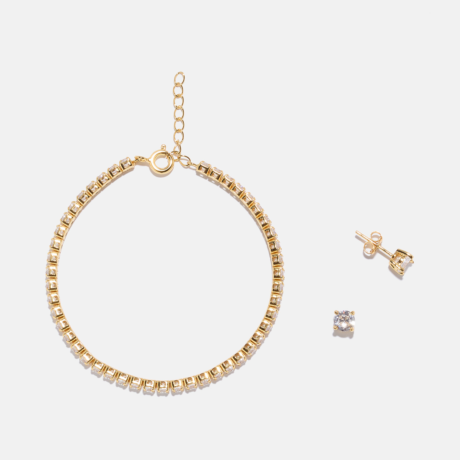 Guldpläterat smyckeset i äkta silver - armband & örhängen