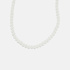 Pärlhalsband - vita pärlor, 40+6cm