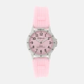 California barnklocka - gummiband, rosa, 28 mm