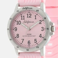 California barnklocka - gummiband, rosa, 28 mm