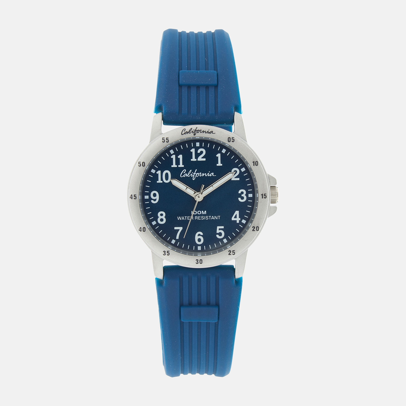 California barnklocka - gummiband, blå, 28 mm