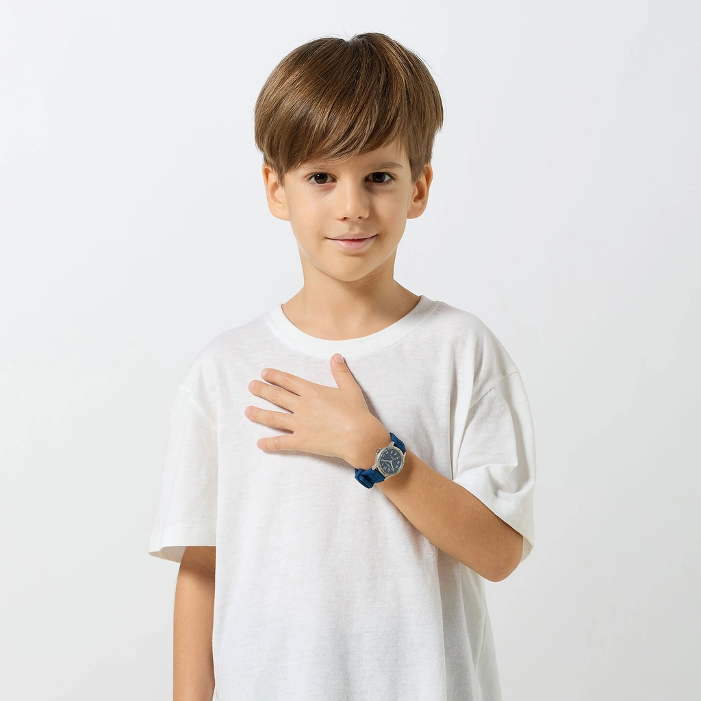 California barnklocka - gummiband, blå, 28 mm