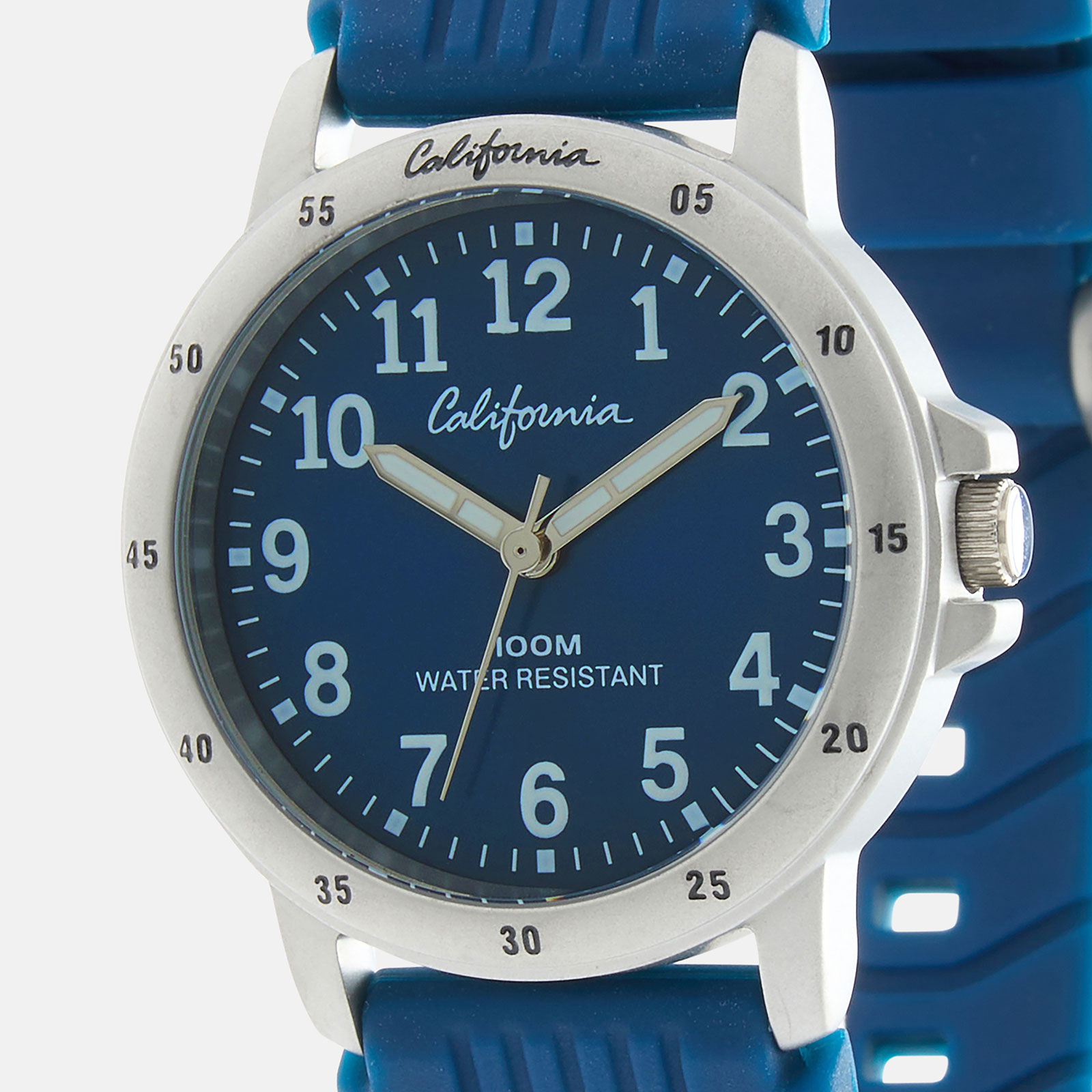 California barnklocka - gummiband, blå, 28 mm