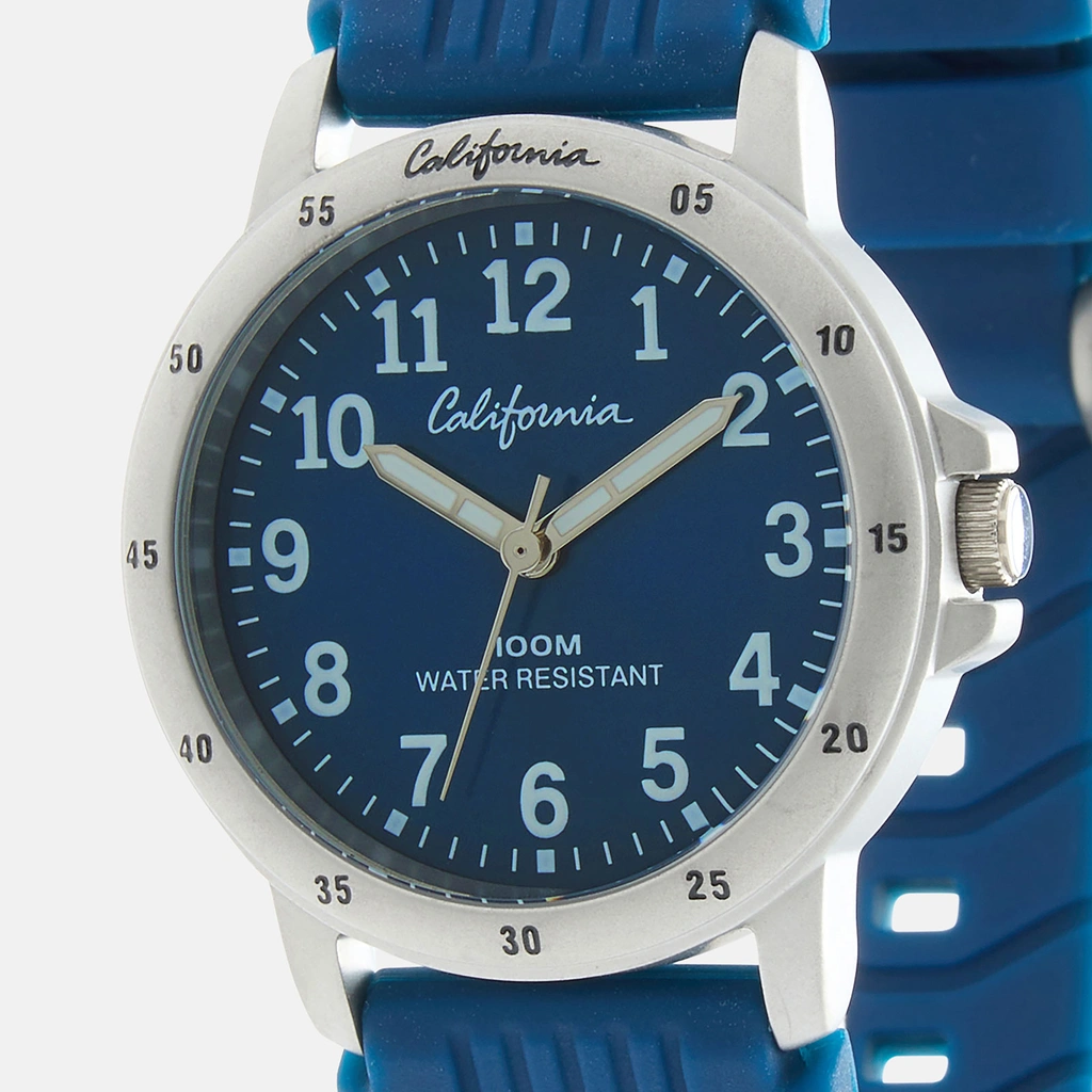 California barnklocka - gummiband, blå, 28 mm