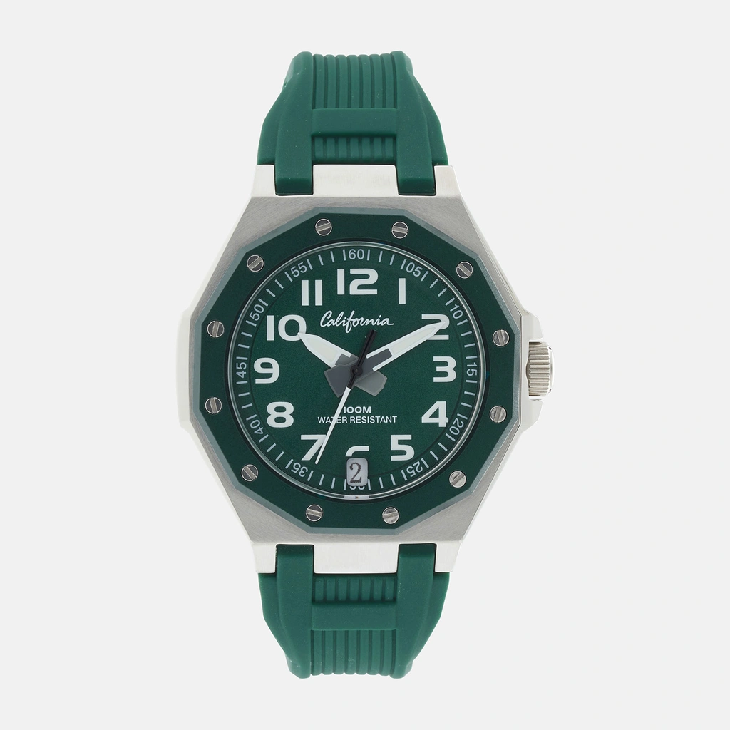 California barnklocka - gummiband, grön, 37 mm