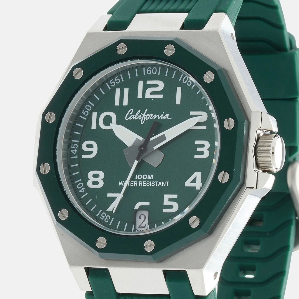 California barnklocka - gummiband, grön, 37 mm