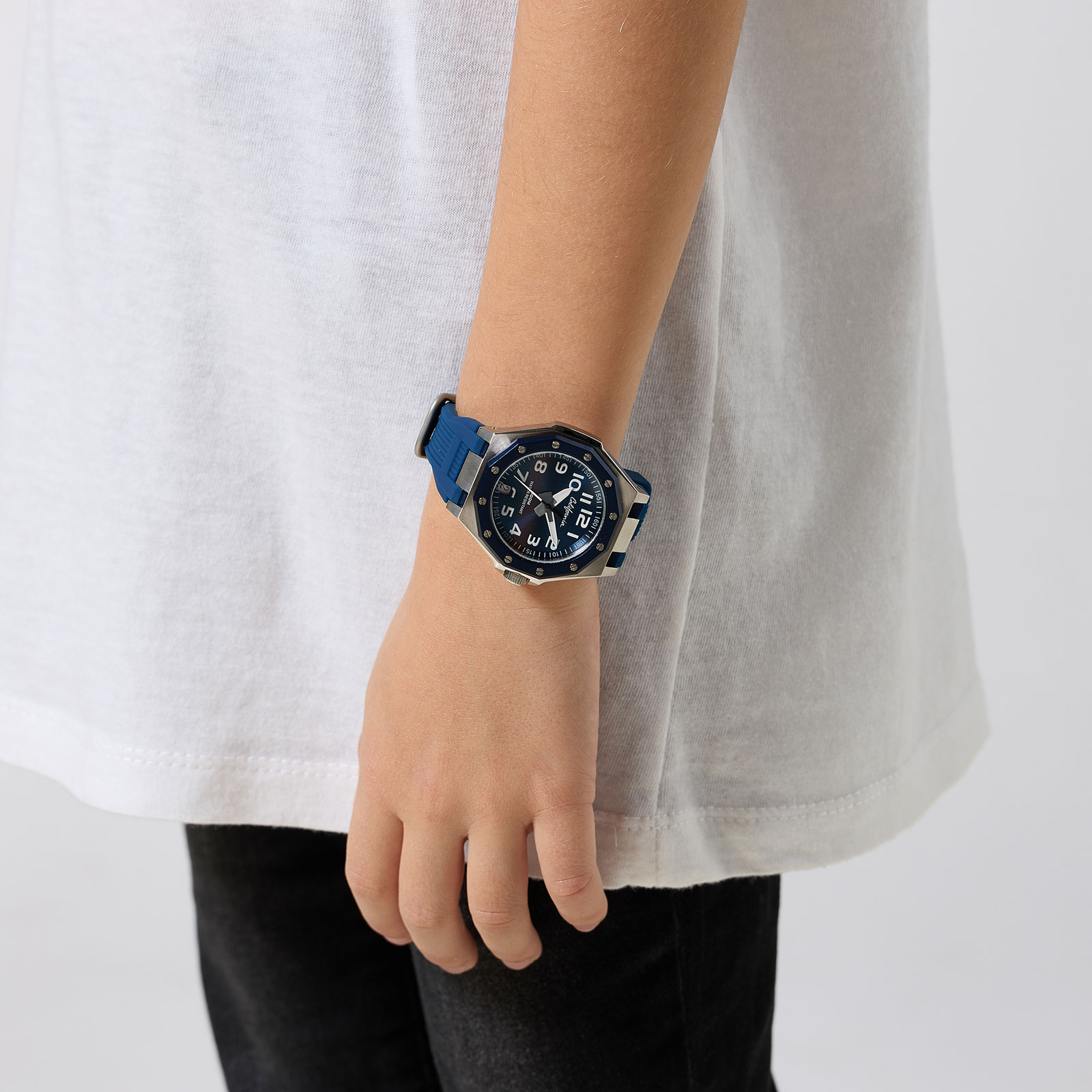 California barnklocka - gummiband, blå, 37 mm