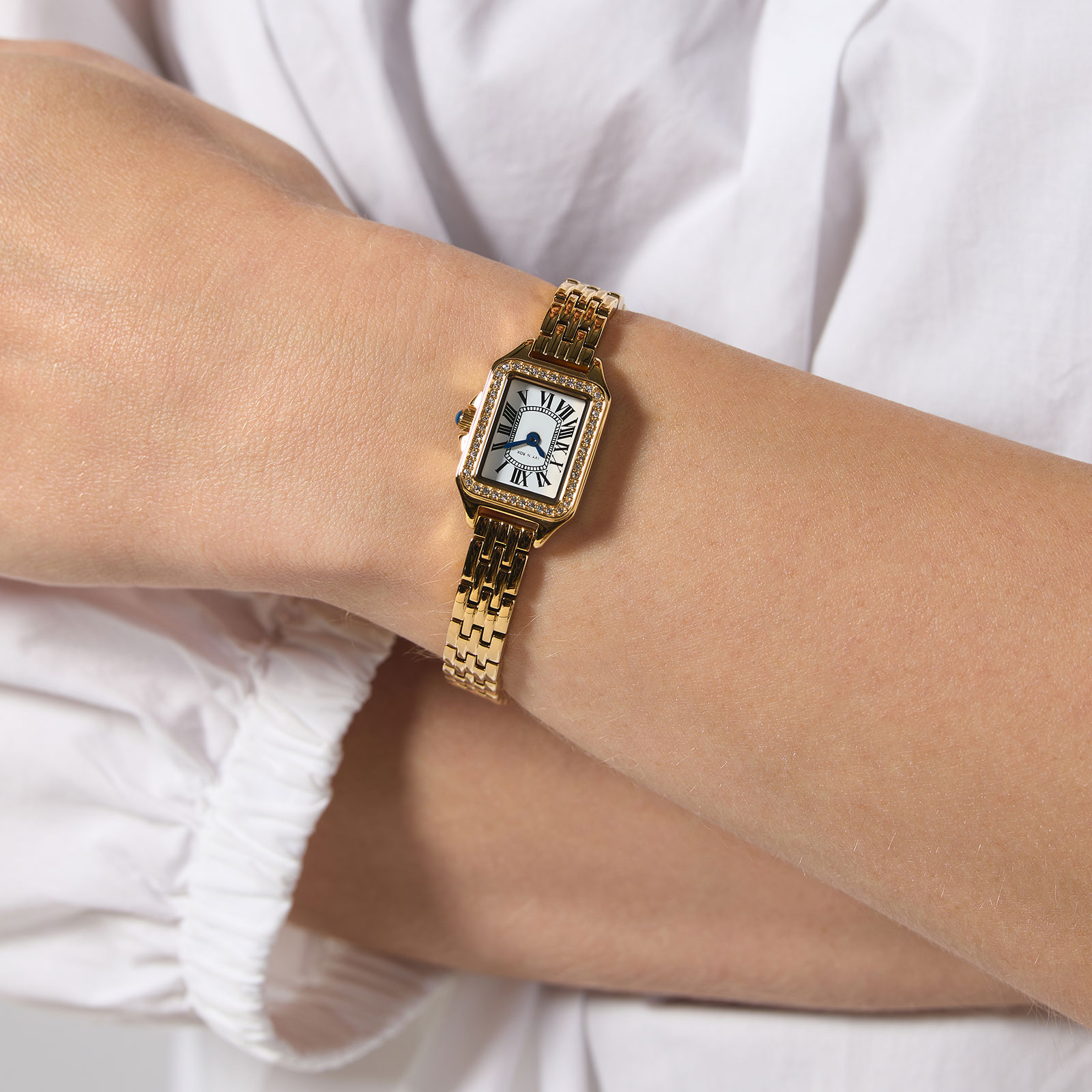 Ivy N Rox Chic damklocka - rektangulär, guld, 16x27 mm