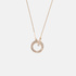 18k guldpläterat halsband, cirklar med Kubisk Zirkonia -
