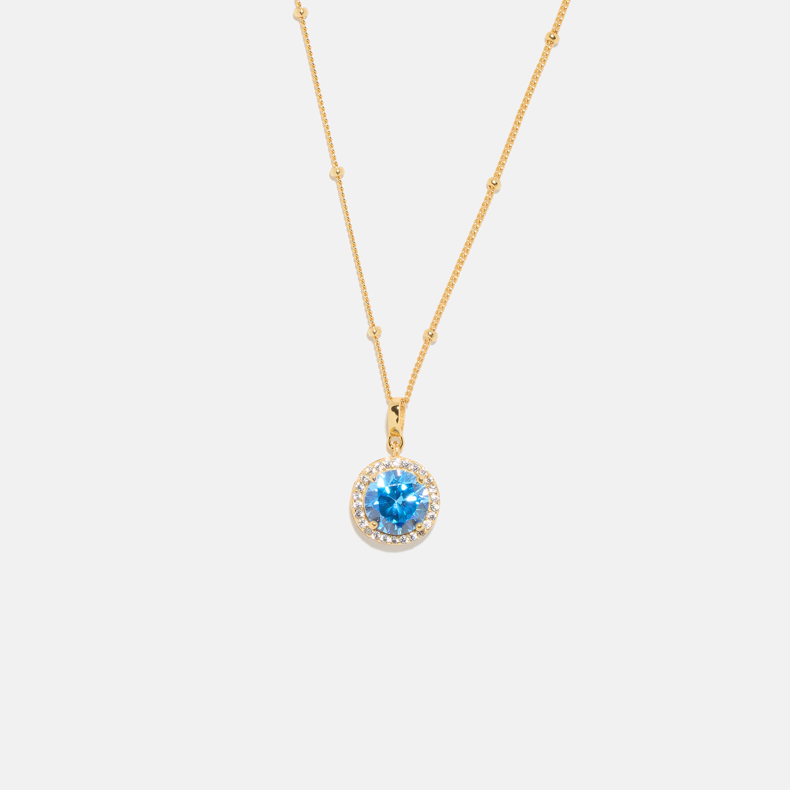 Guldpläterat halsband i äkta silver - månadsten Mars, 42+3cm