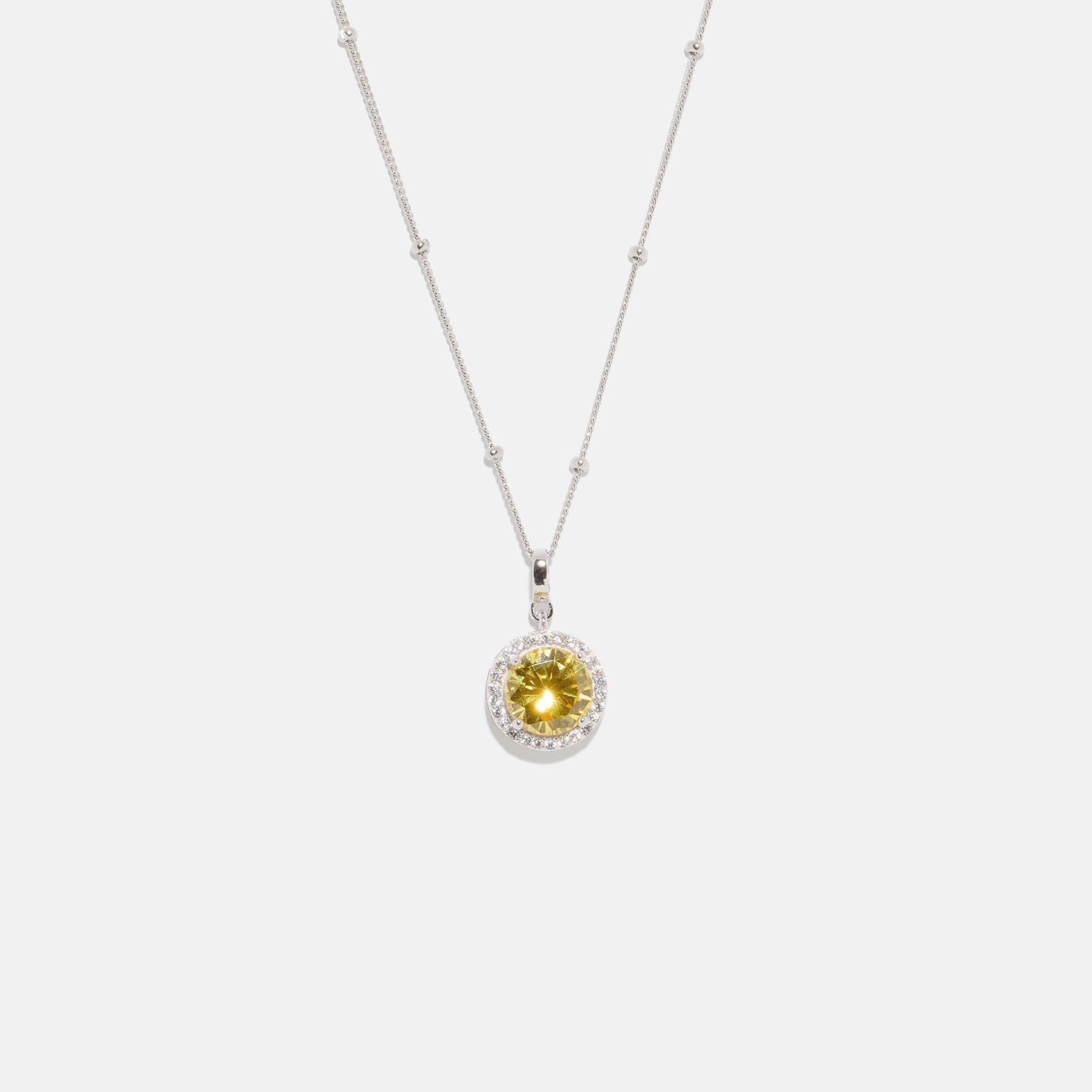 Halsband äkta silver - månadsten November, 42+3cm