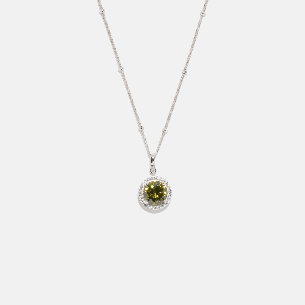 Halsband äkta silver - månadsten Augusti, 42+3cm