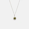 Halsband äkta silver - månadsten Augusti, 42+3cm