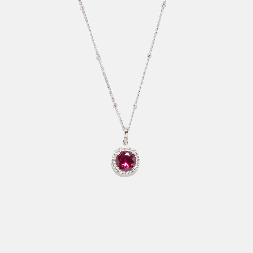 Halsband äkta silver - månadsten Juli, 42+3cm