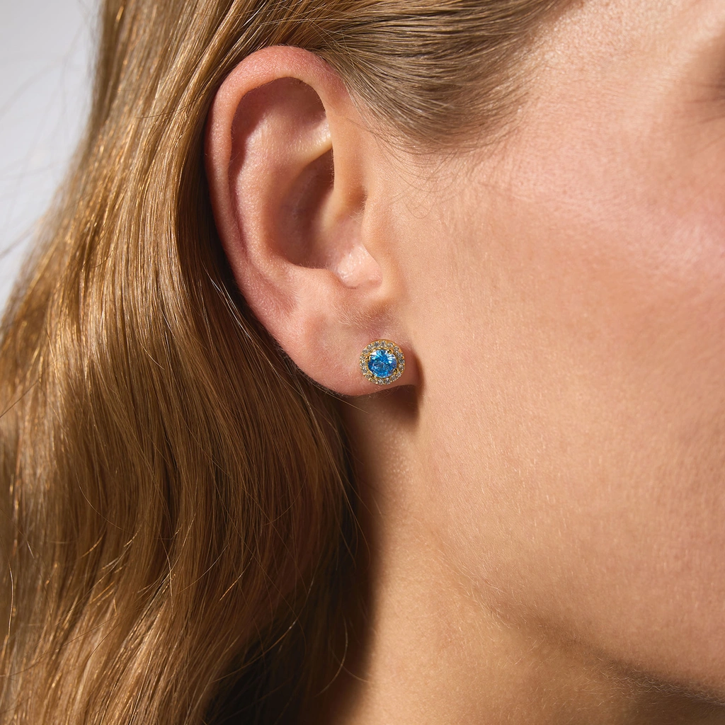 Guldpläterade silverörhängen - månadsten Mars