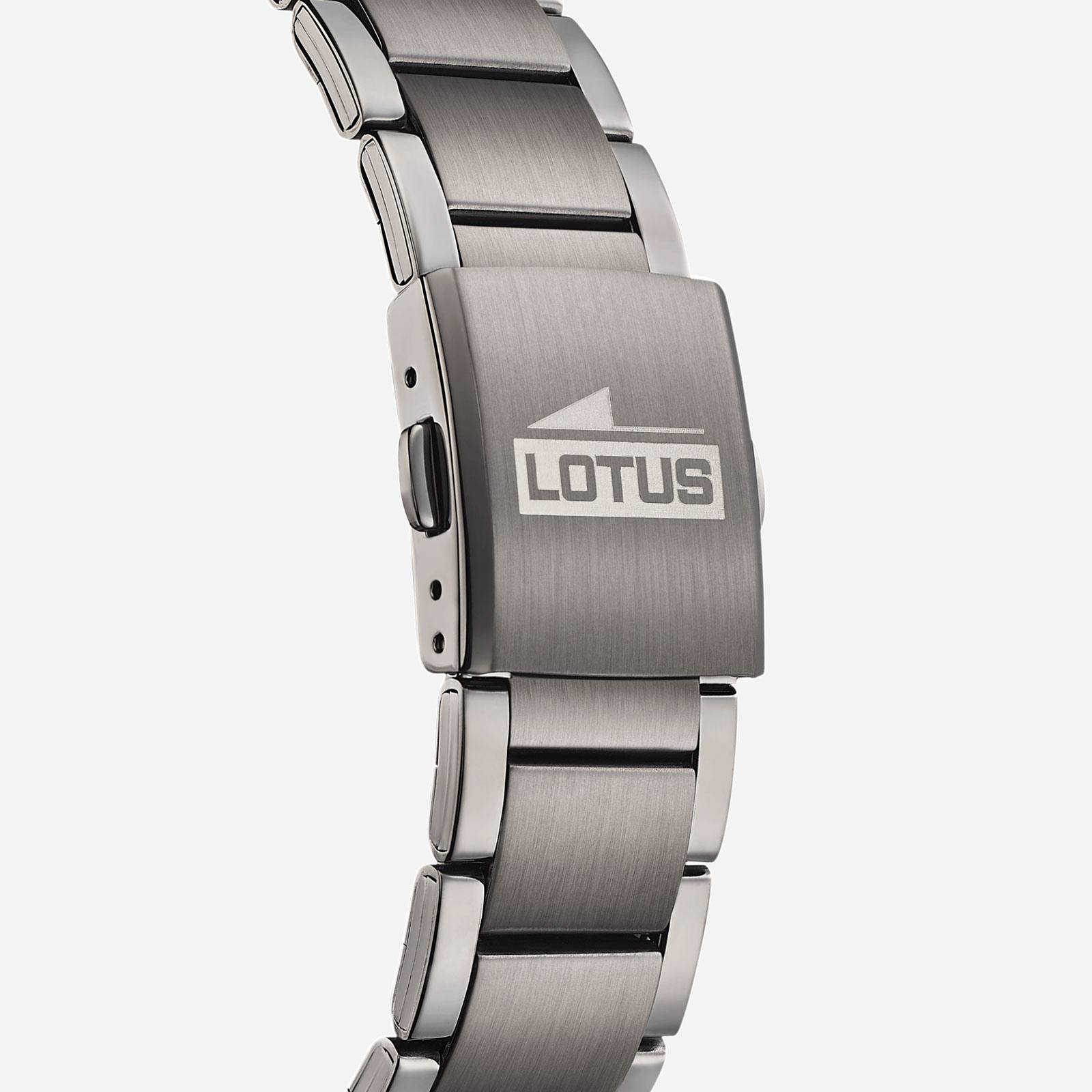 Lotus herrklocka -  metallband, stål/svart, 42 mm