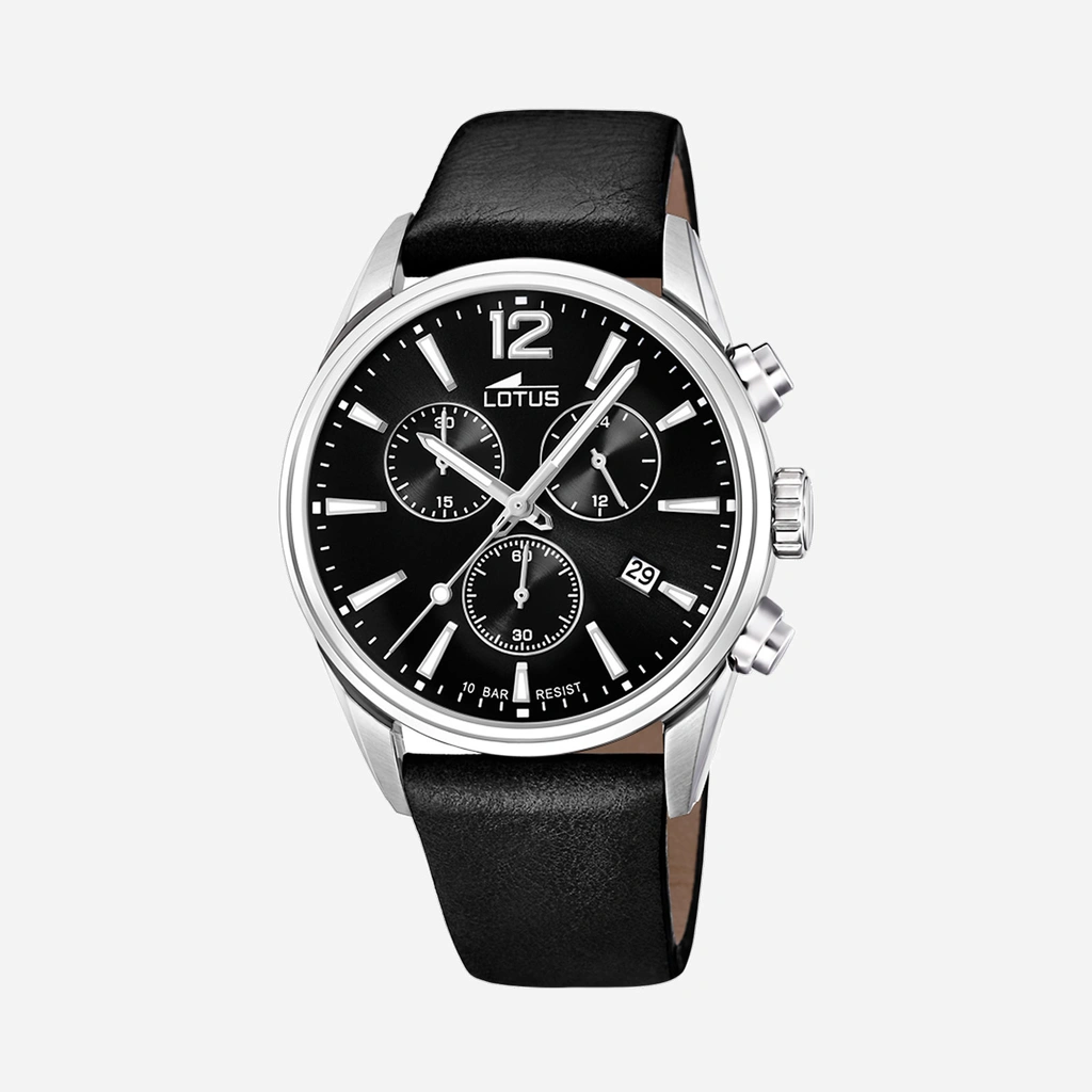 Lotus herrklocka - kronograf, läder/svart, 42 mm