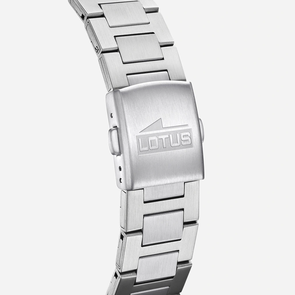 Lotus herrklocka -  metallband, datum, stål/blå, 40 mm