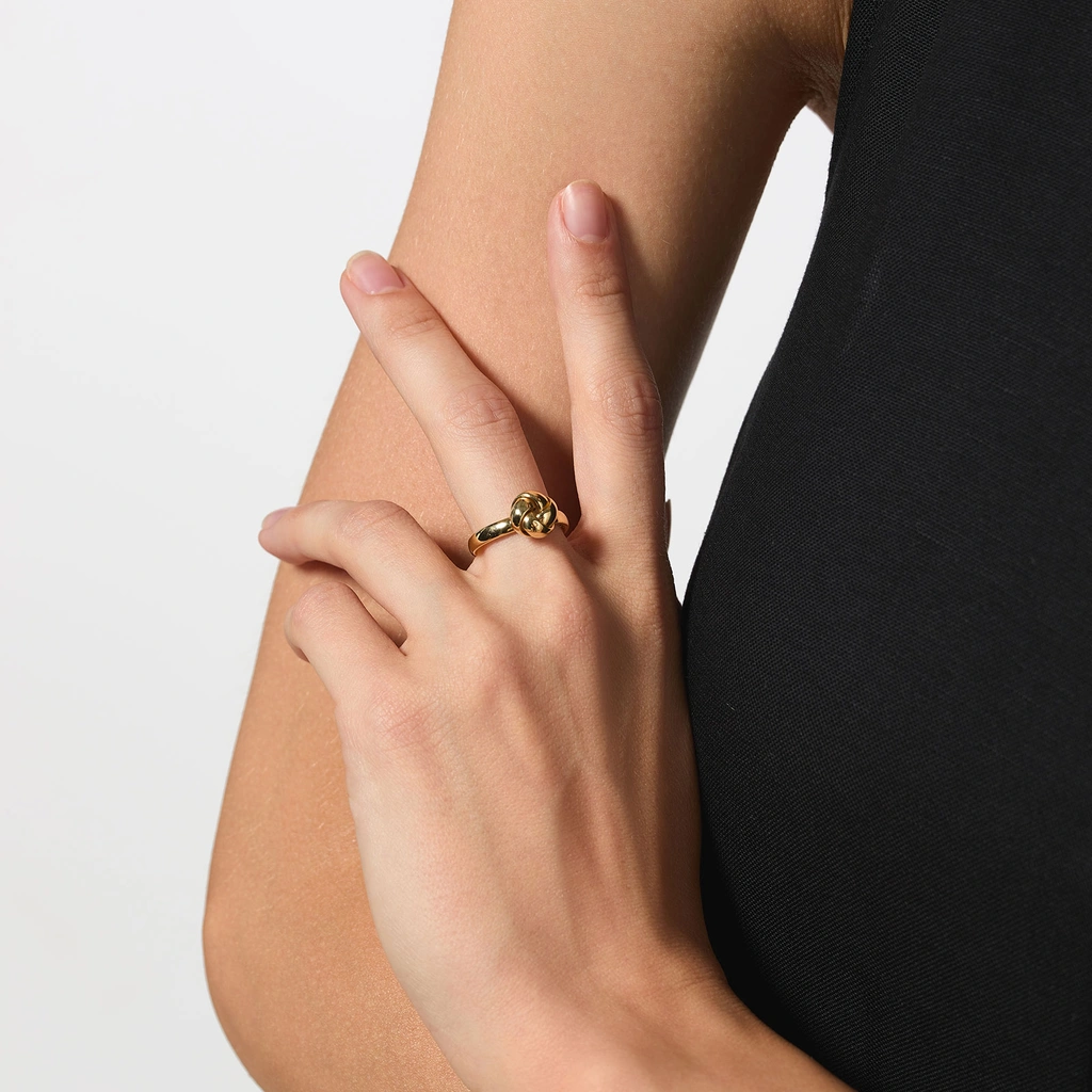 Ring 9k guld - slät knut, 16