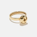 Ring 9k guld - slät knut, 16