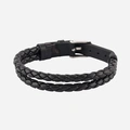 Armband herr läder & stål - svart