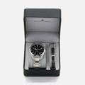 Jacques Lemans Sport - set herrklocka stål/svart, 42mm