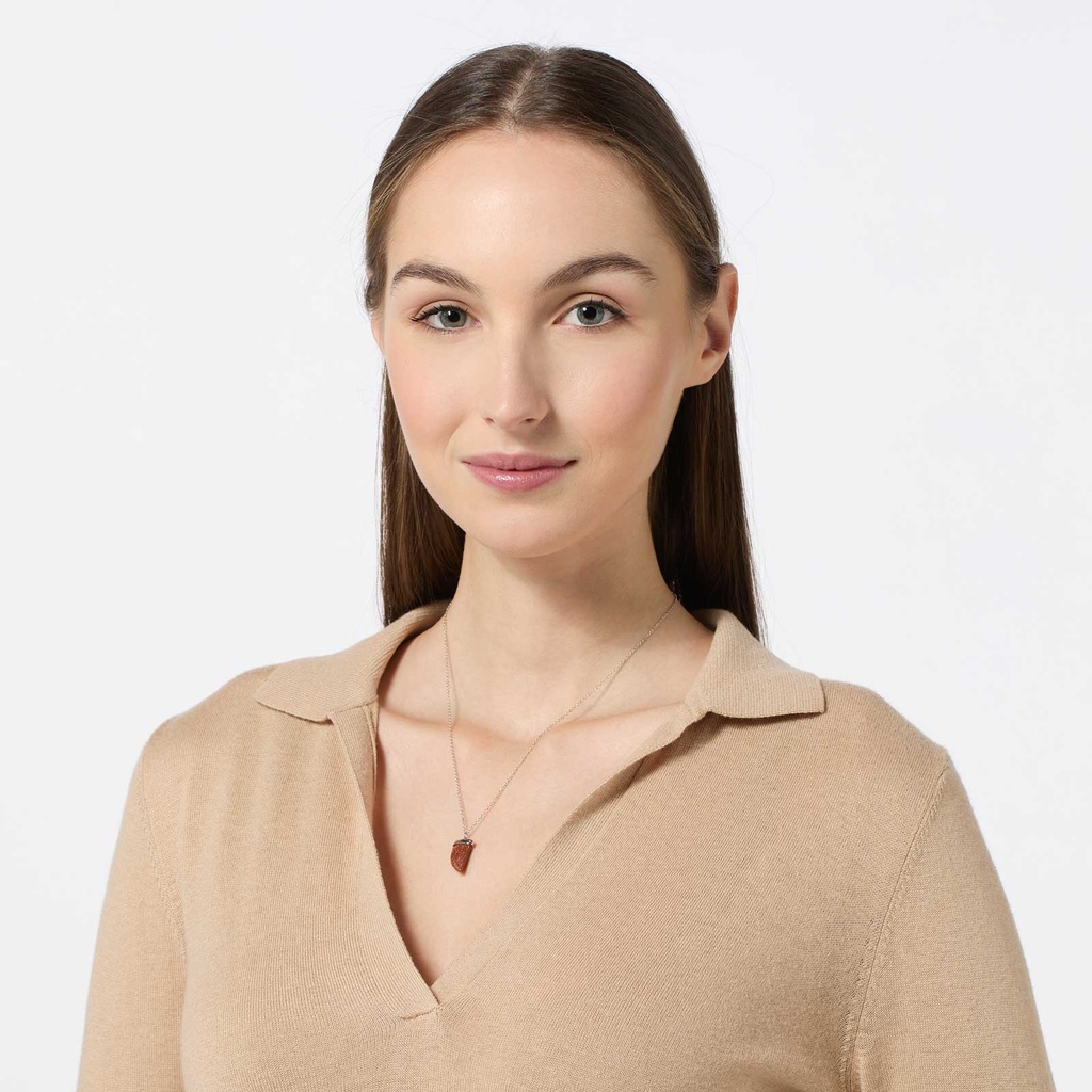 Halsband äkta silver - Karneol, 42+3 cm