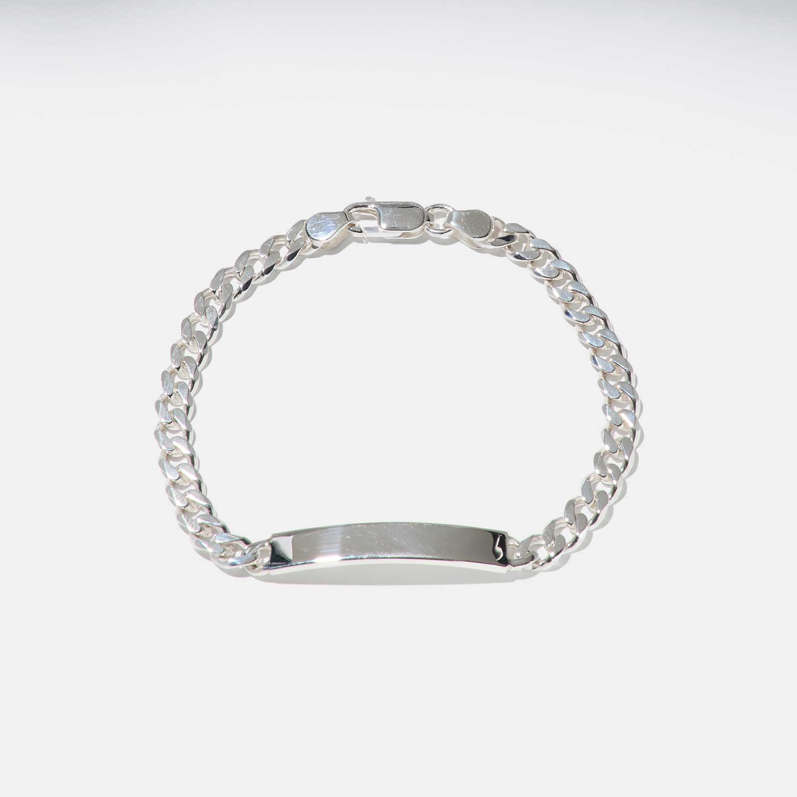 Silverarmband herr kedja & gravyrbricka 6 mm