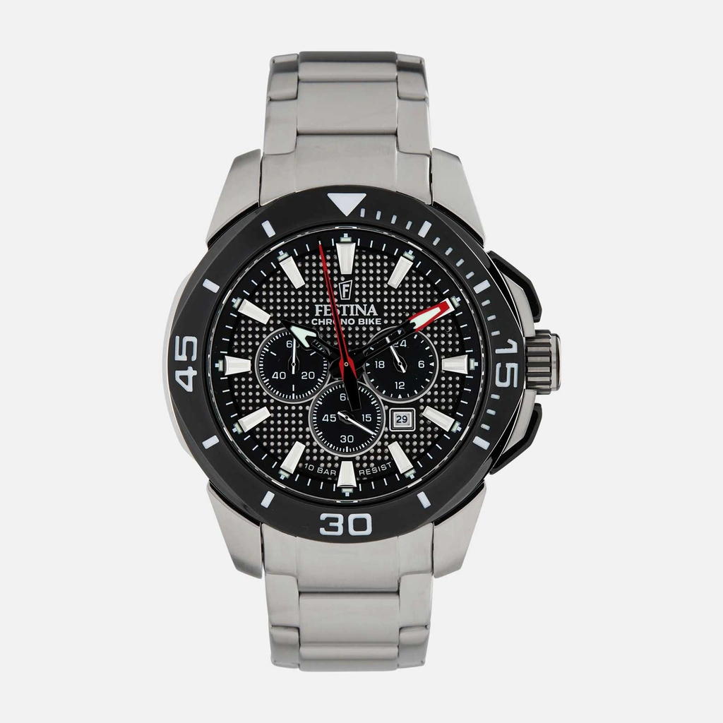 Festina F20641/4 Chrono Bike - herrklocka, stål/svart,  47mm