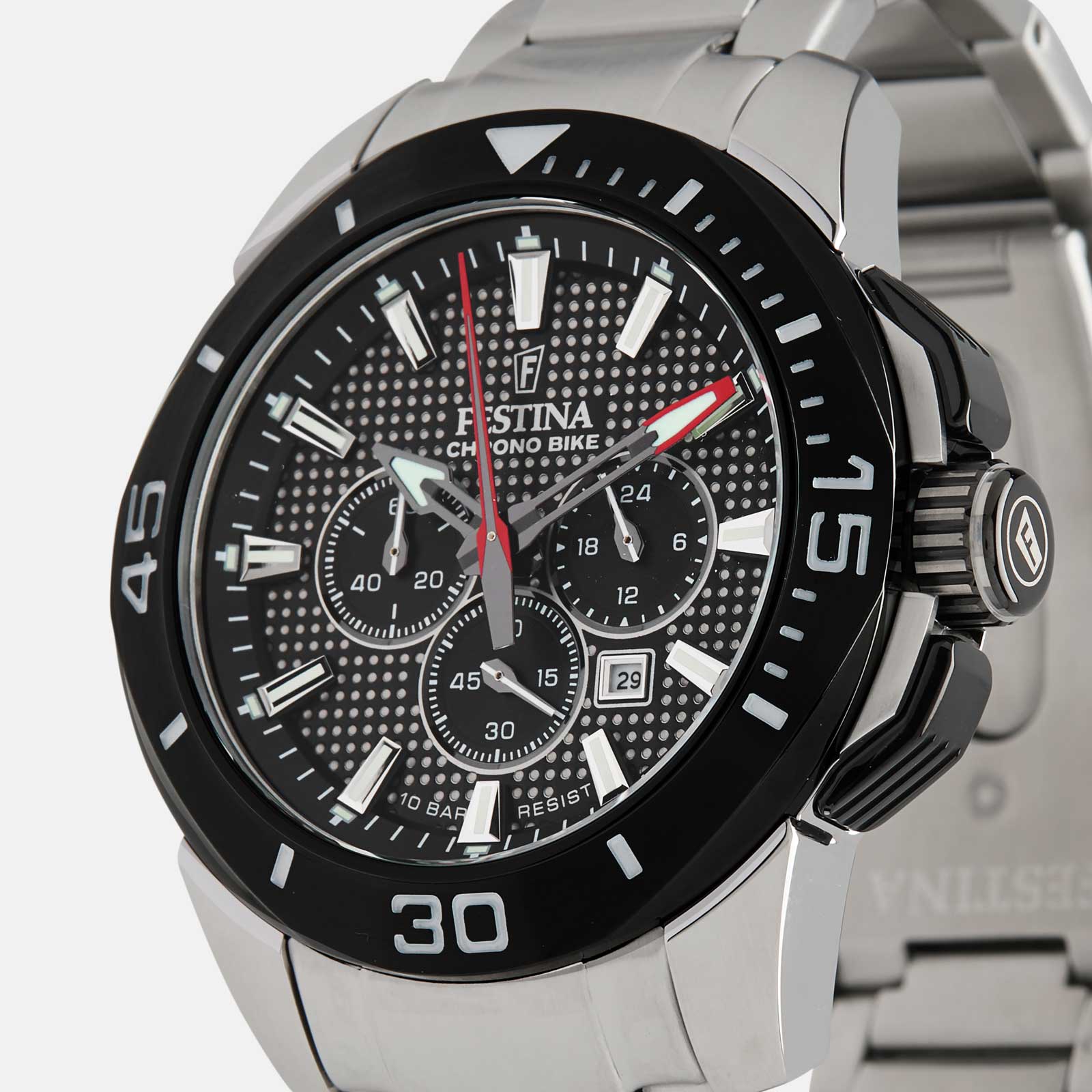 Festina F20641/4 Chrono Bike - herrklocka, stål/svart,  47mm