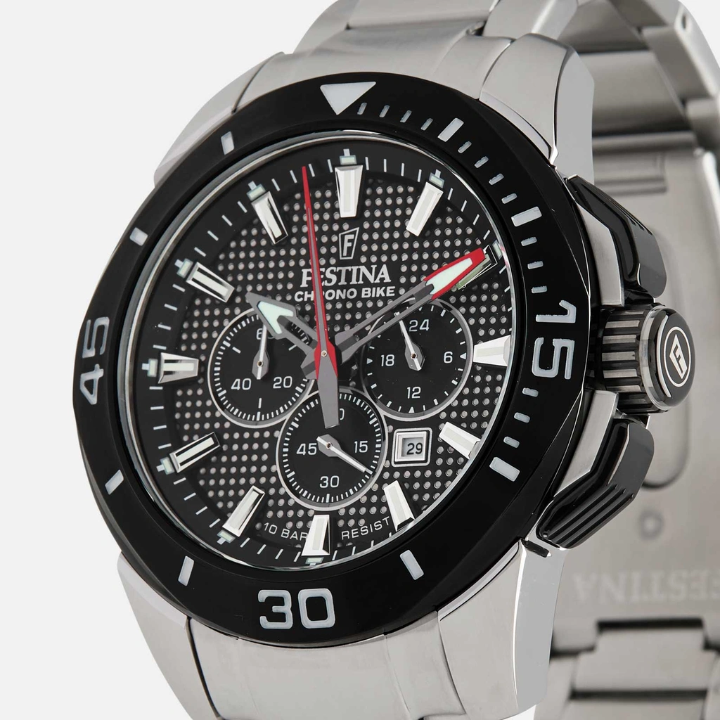 Festina F20641/4 Chrono Bike - herrklocka, stål/svart,  47mm