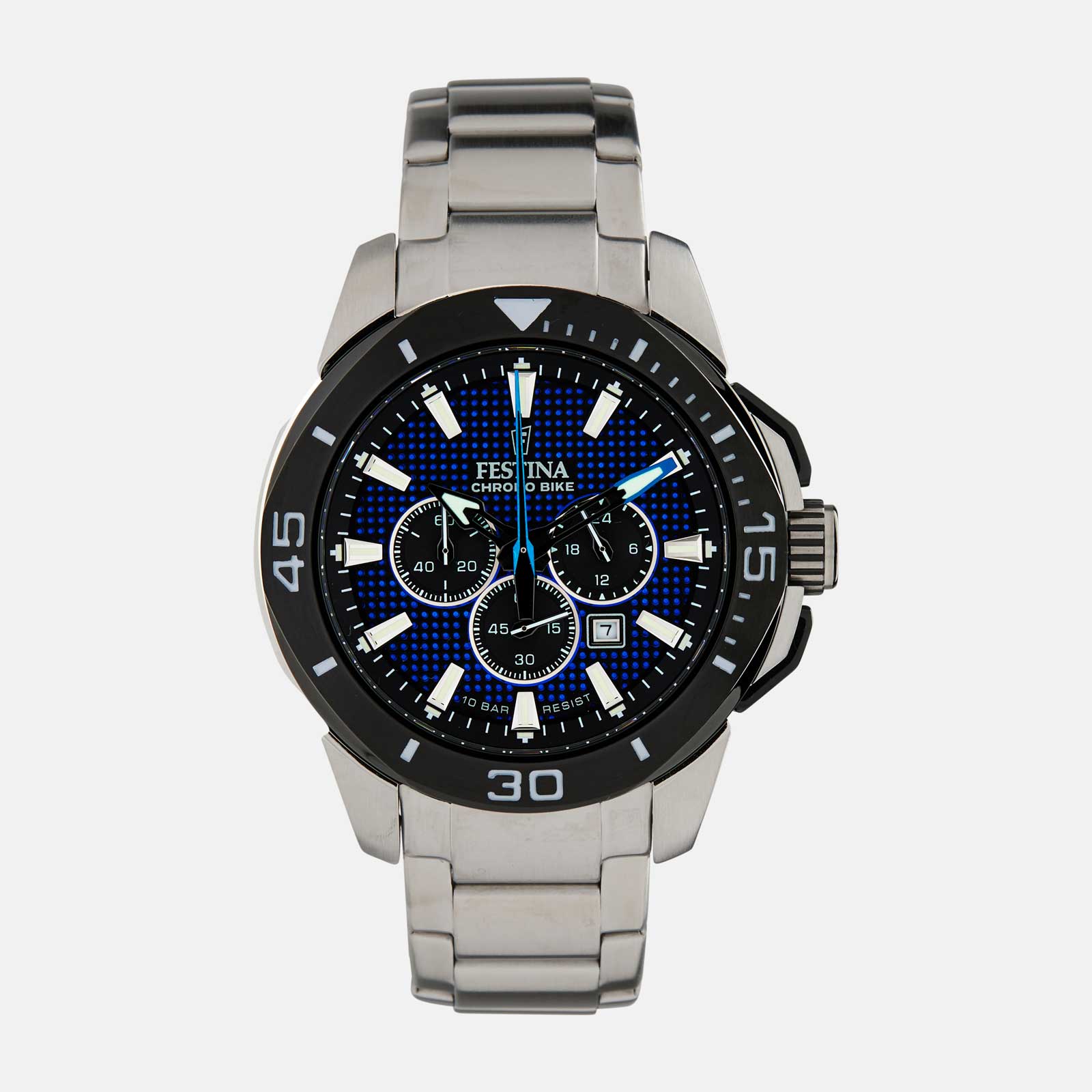 Festina F20641/2 Chrono Bike - herrklocka, stål/blå,  47mm