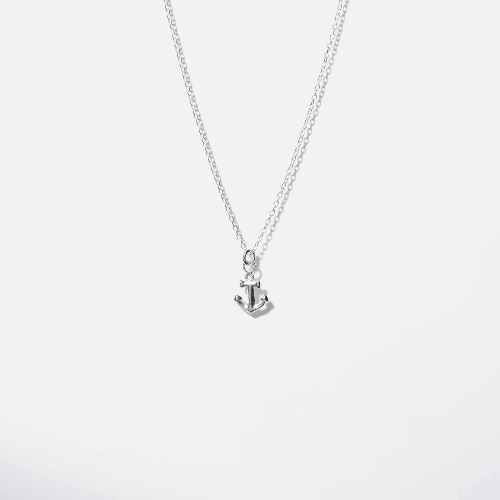Silverhalsband för barn - ankare, 36+2 cm