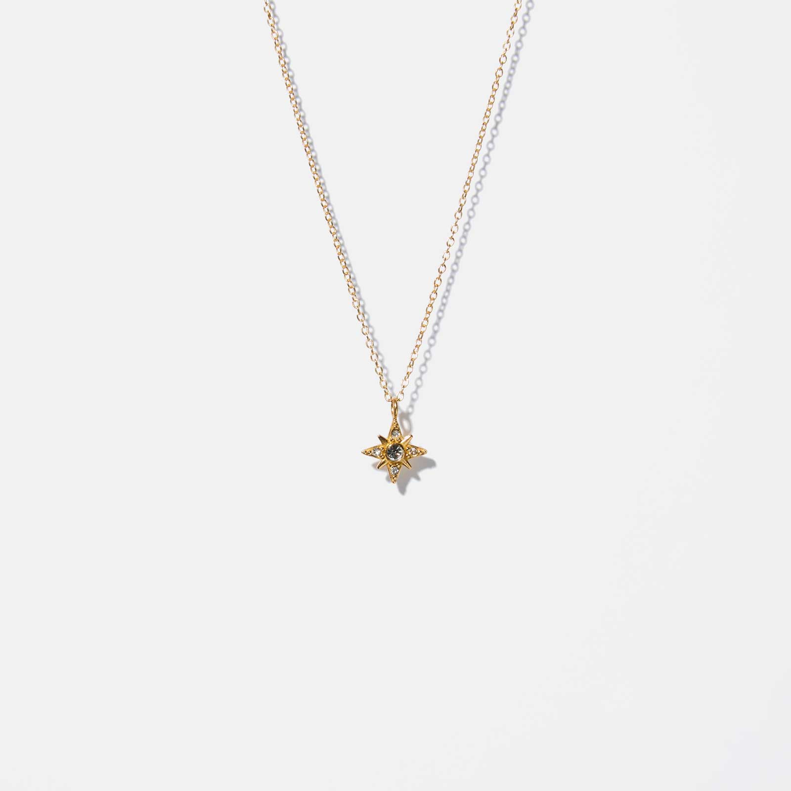 Guldfärgat silverhalsband för barn - stjärna, 36+2 cm