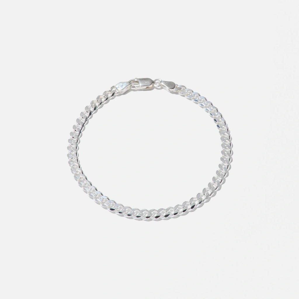 Silverarmband herr - pansarlänk 4mm, 19 cm