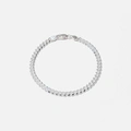 Silverarmband herr - pansarlänk 4mm, 19 cm