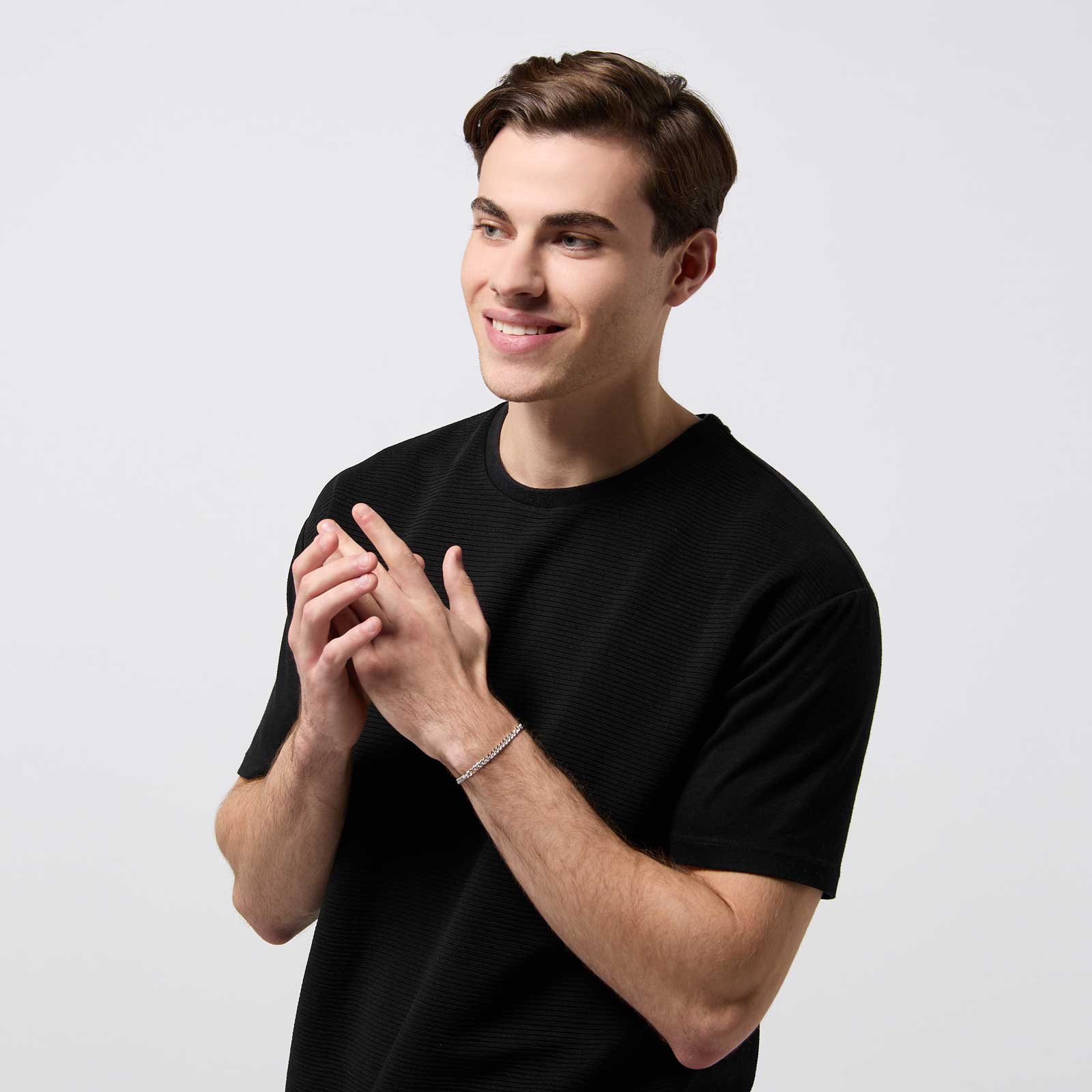 Silverarmband herr - pansarlänk 4mm