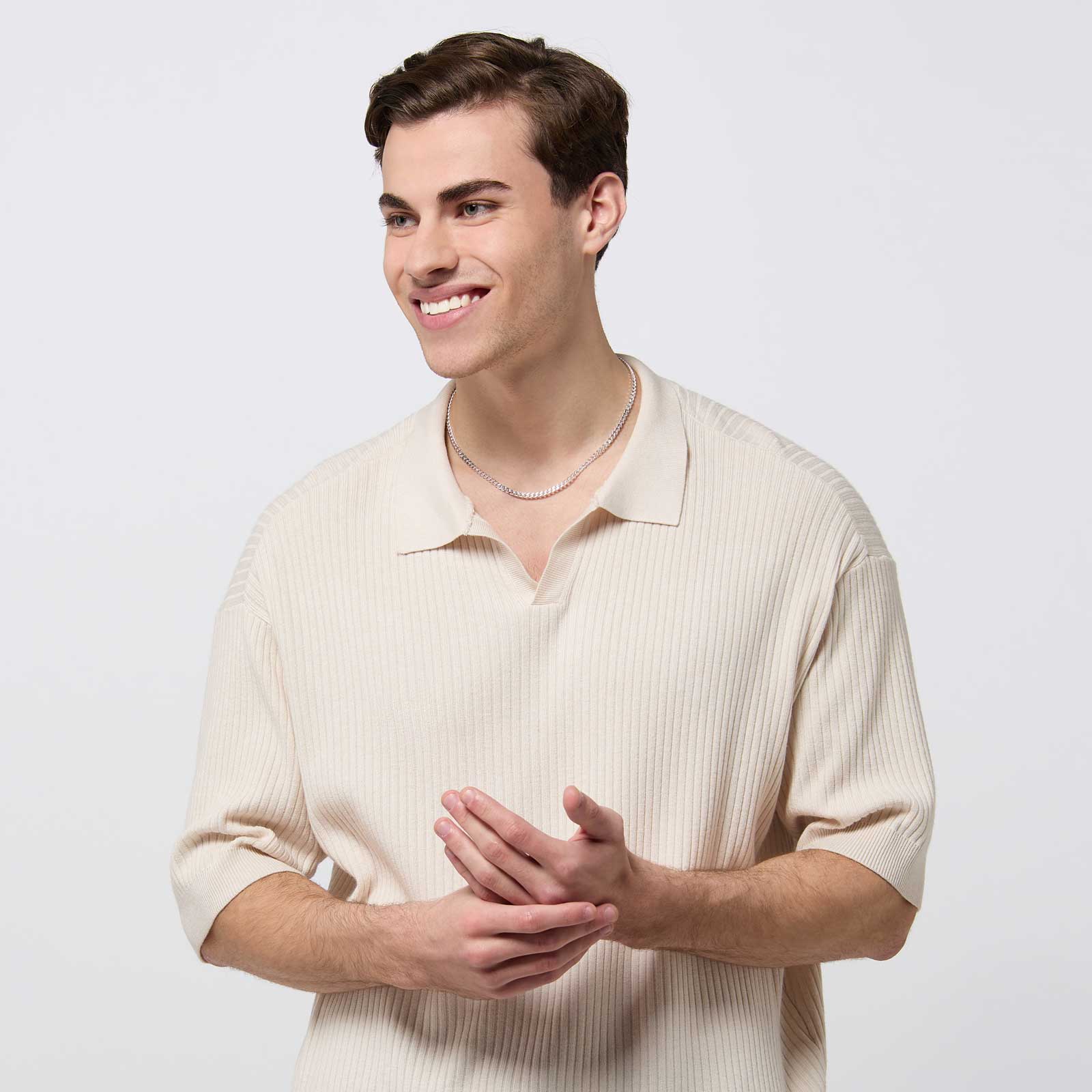 Silverhalsband herr - pansarkedja 55cm/4mm