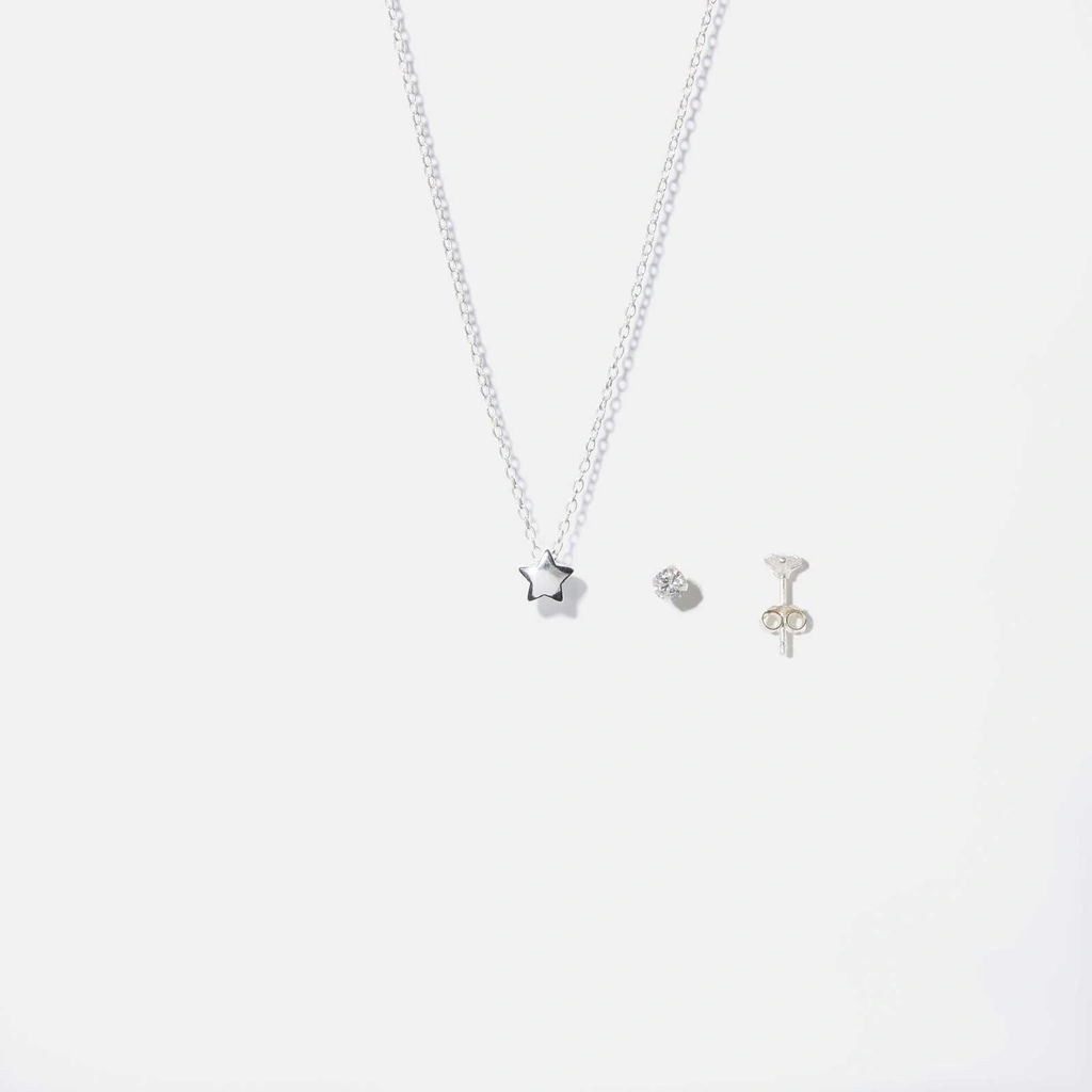 Smyckeset för barn i äkta silver - stjärnor