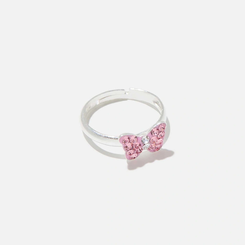 Silverring för barn - rosa fjäril, 15