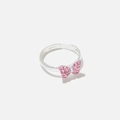 Silverring för barn - rosa fjäril, 15
