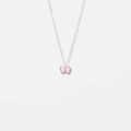 Silverhalsband för barn - rosa fjäril, 36+2cm